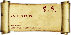 Volf Vitus névjegykártya